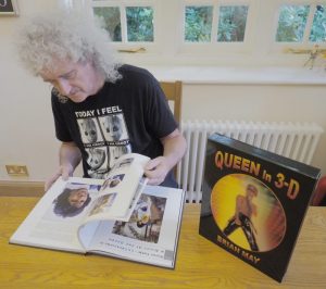 Brian May with Italian edition "Queen in 3-D"